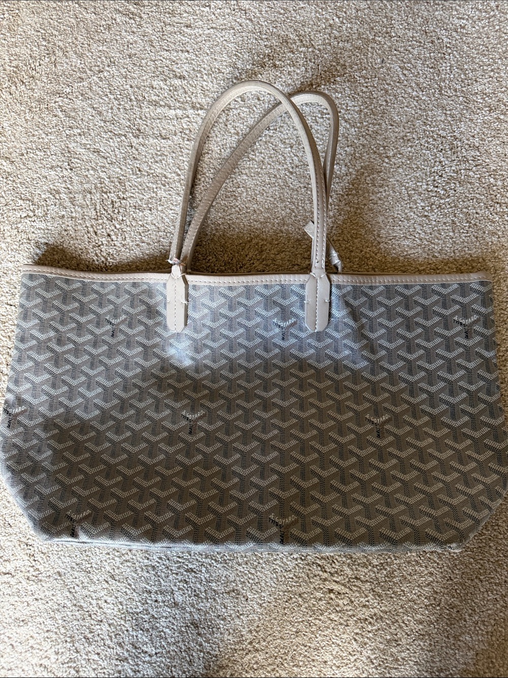 Designer-Style Cream Tote Bag
